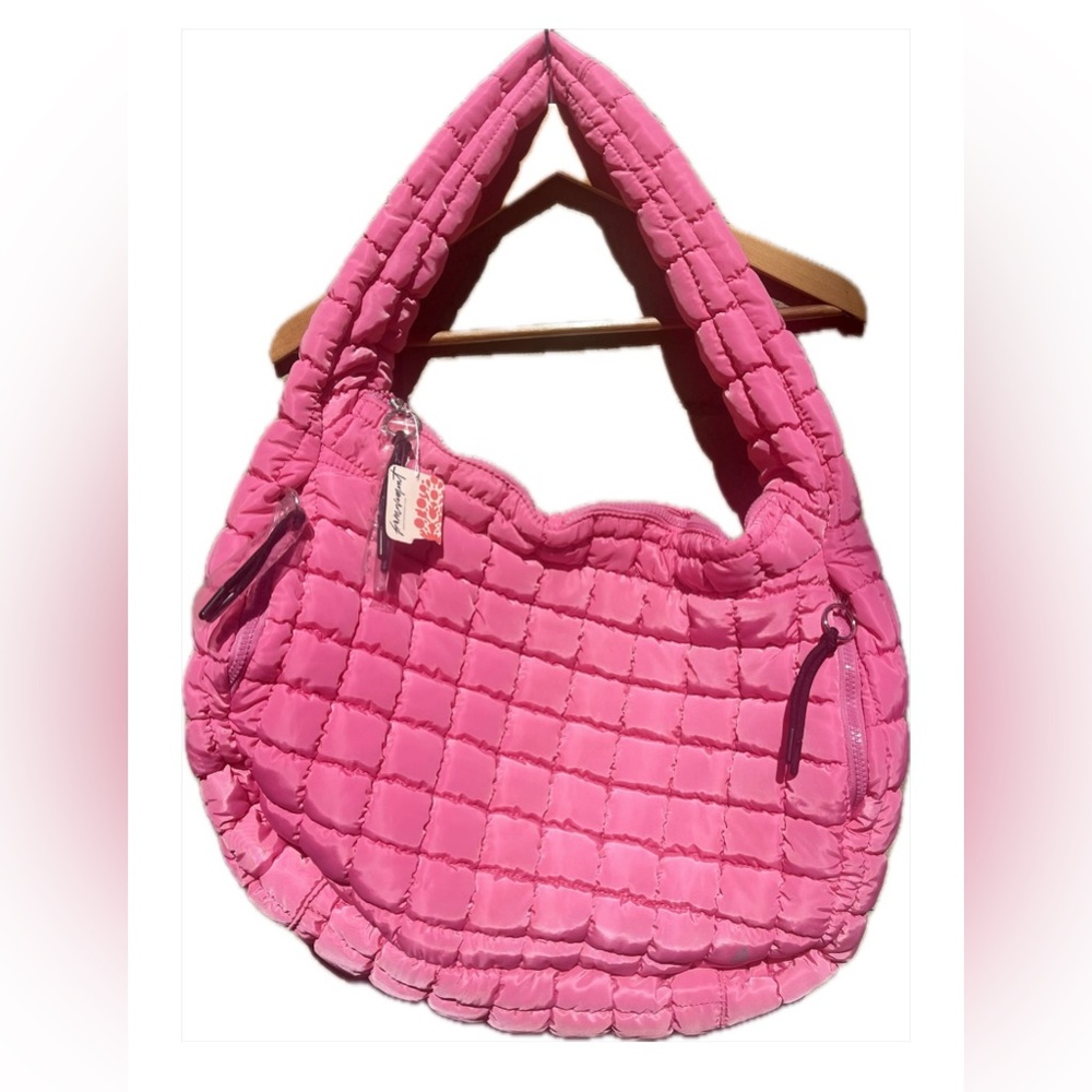 Free People Vibrant Pink Quilted Shoulder Bag